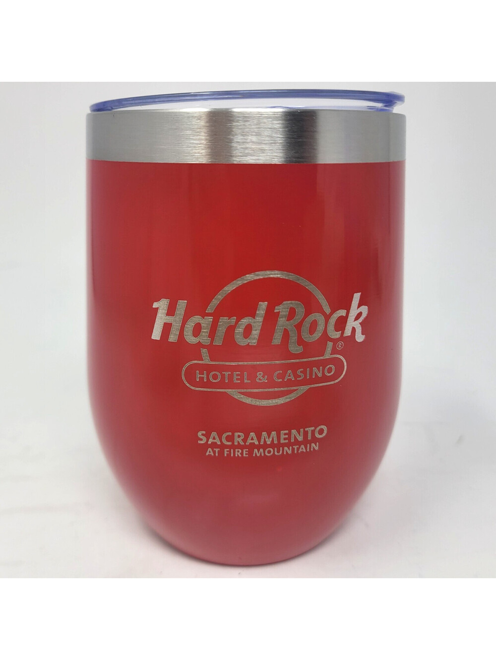 Hard Rock Hotel Casino Sacramento Fire Mountain Stainless Wine Tumbler Lid Red